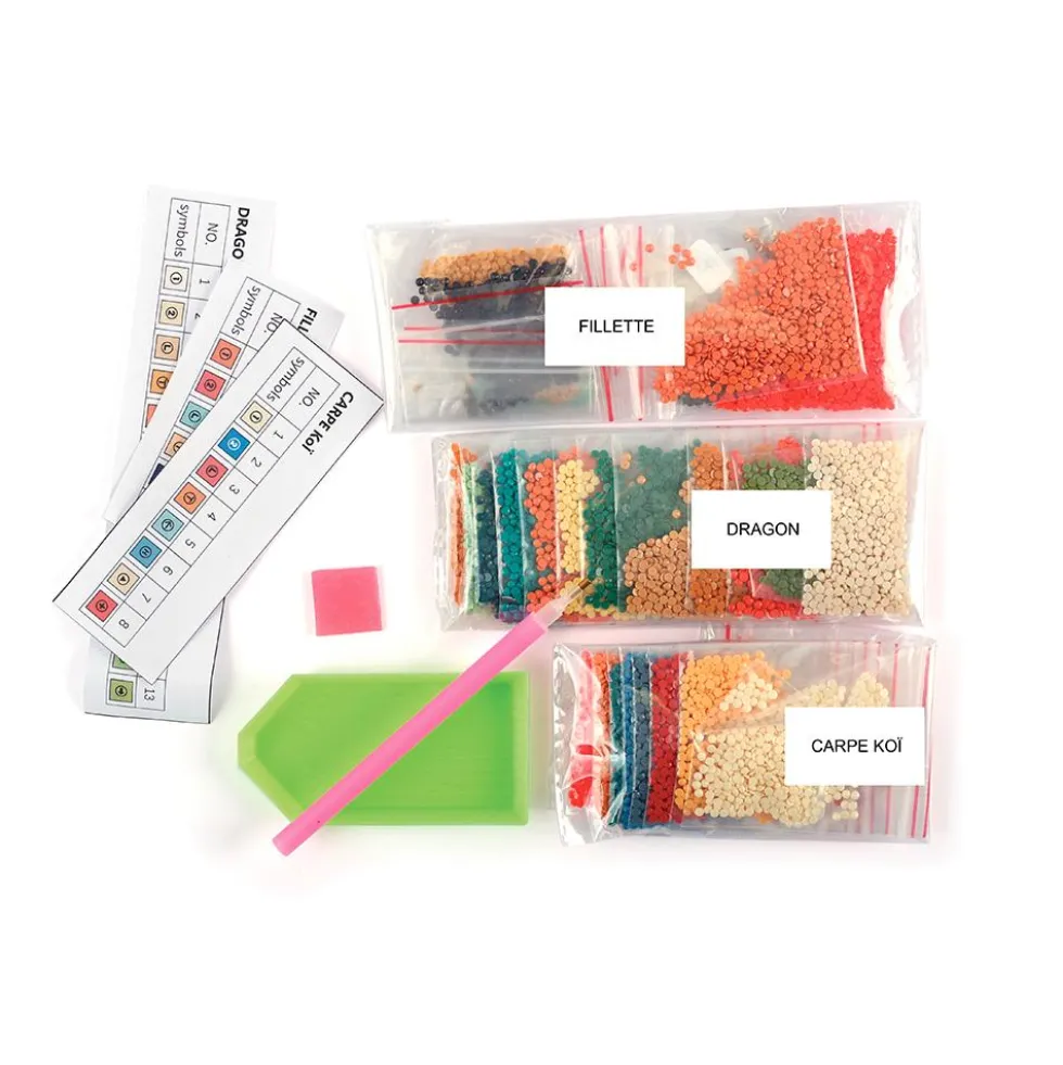 Set 3 tarjetas para decorar con diamantes Japón