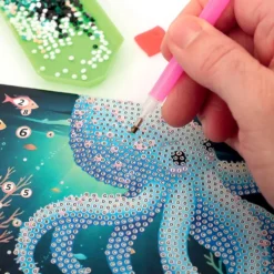 Set 3 tarjetas para decorar con diamantes mundo marino