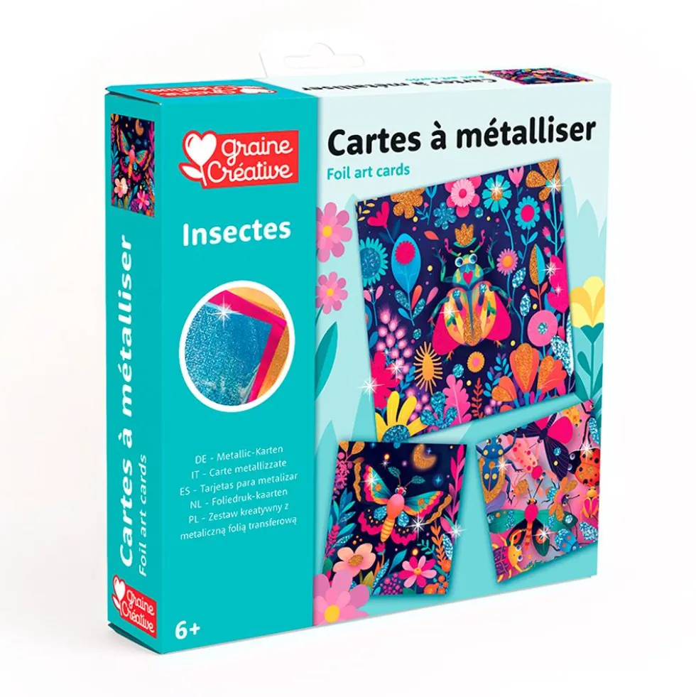 Set 3 tarjetas para metalizar insectos