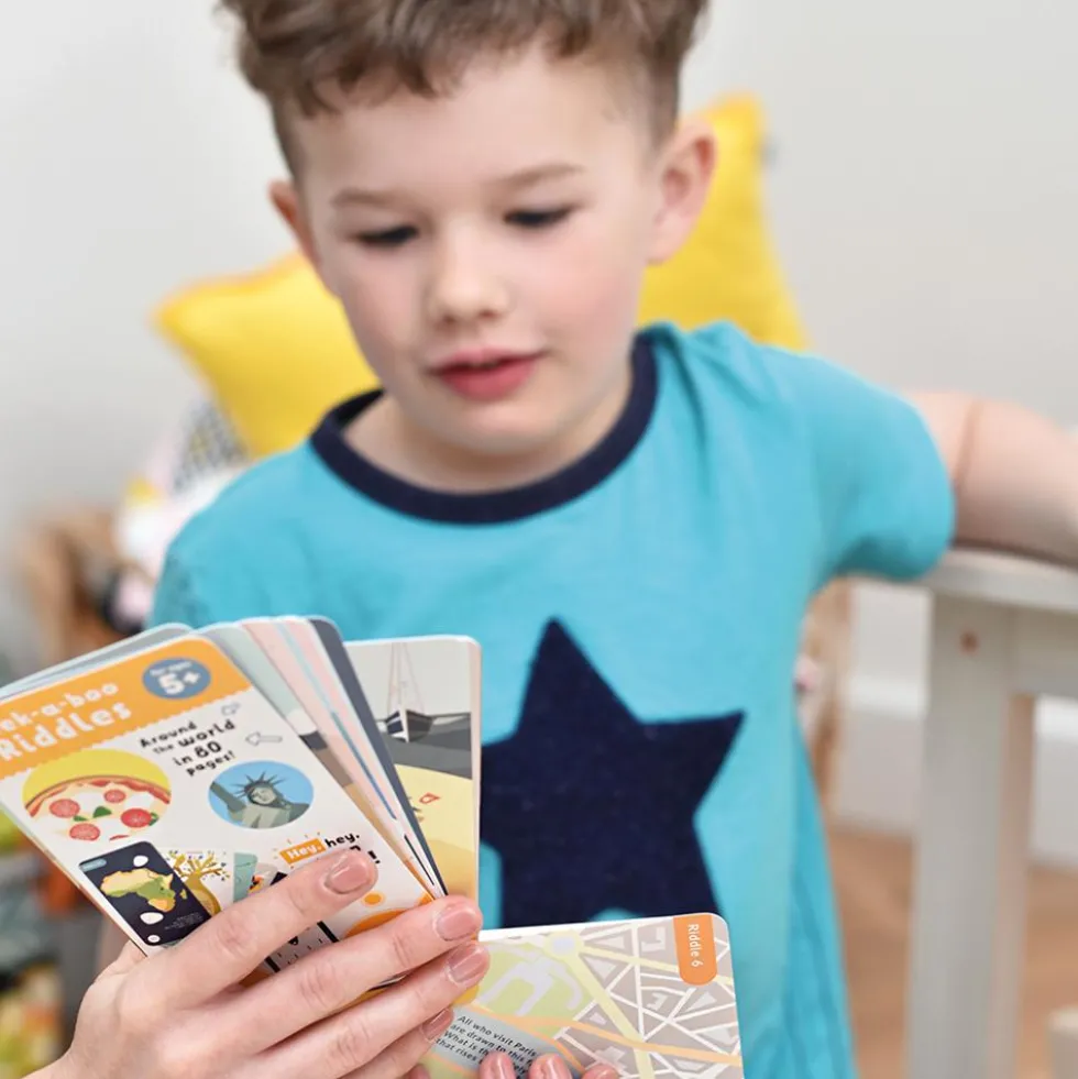 Tarjetas en inglés Peek a Boo Riddles for ages 5