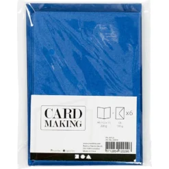 Tarjeta y sobre color azul marino set 6 unidades