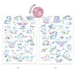 Tatuajes unicornios set 2 láminas