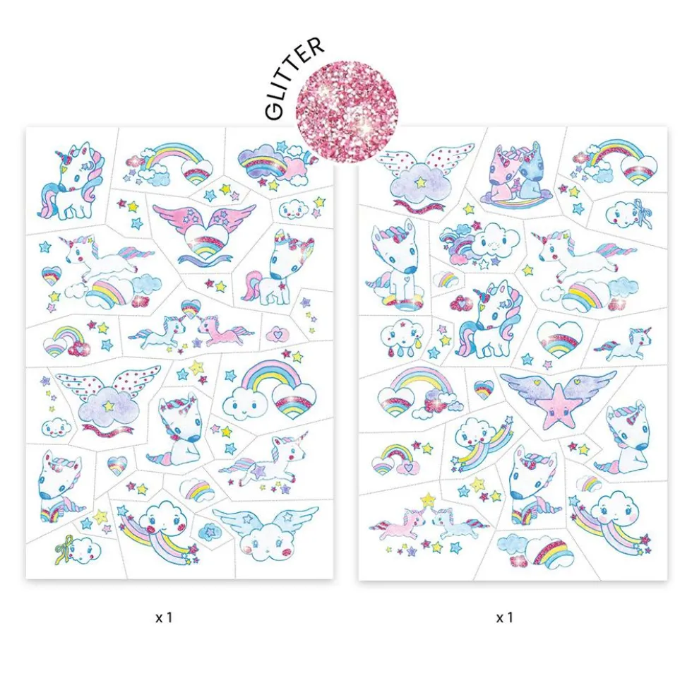 Tatuajes unicornios set 2 láminas