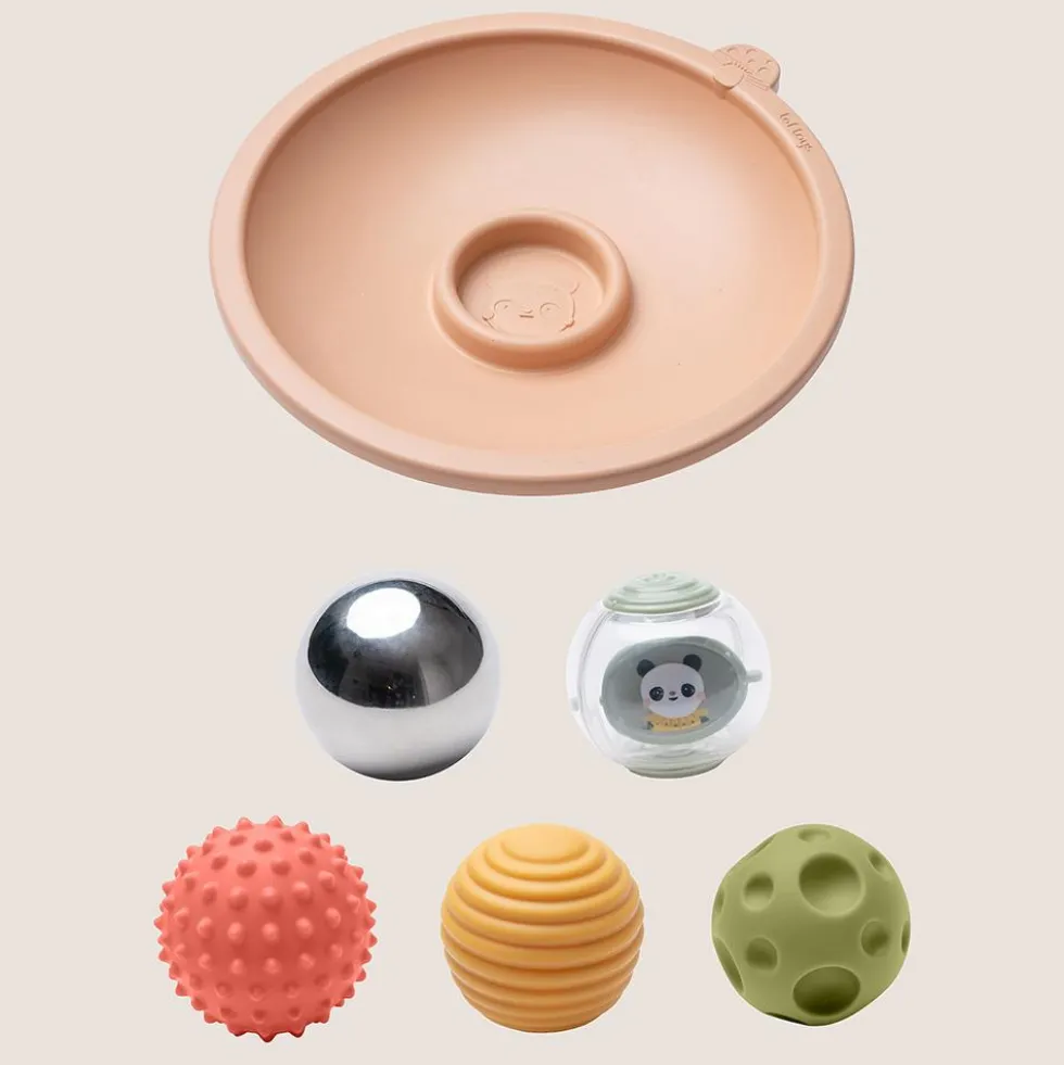 Tummy Time bolas sensoriales con plato para jugar boca abajo